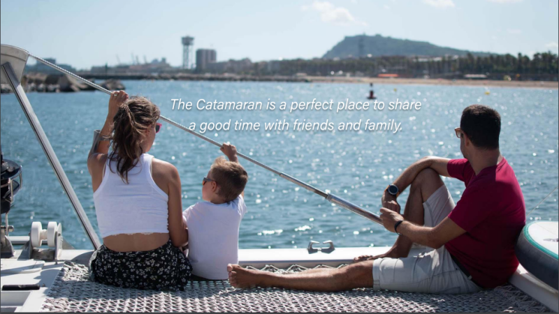 Alquiler catamarán para eventos para grupos hasta 26 personas en Barcelona- Port Olimpic